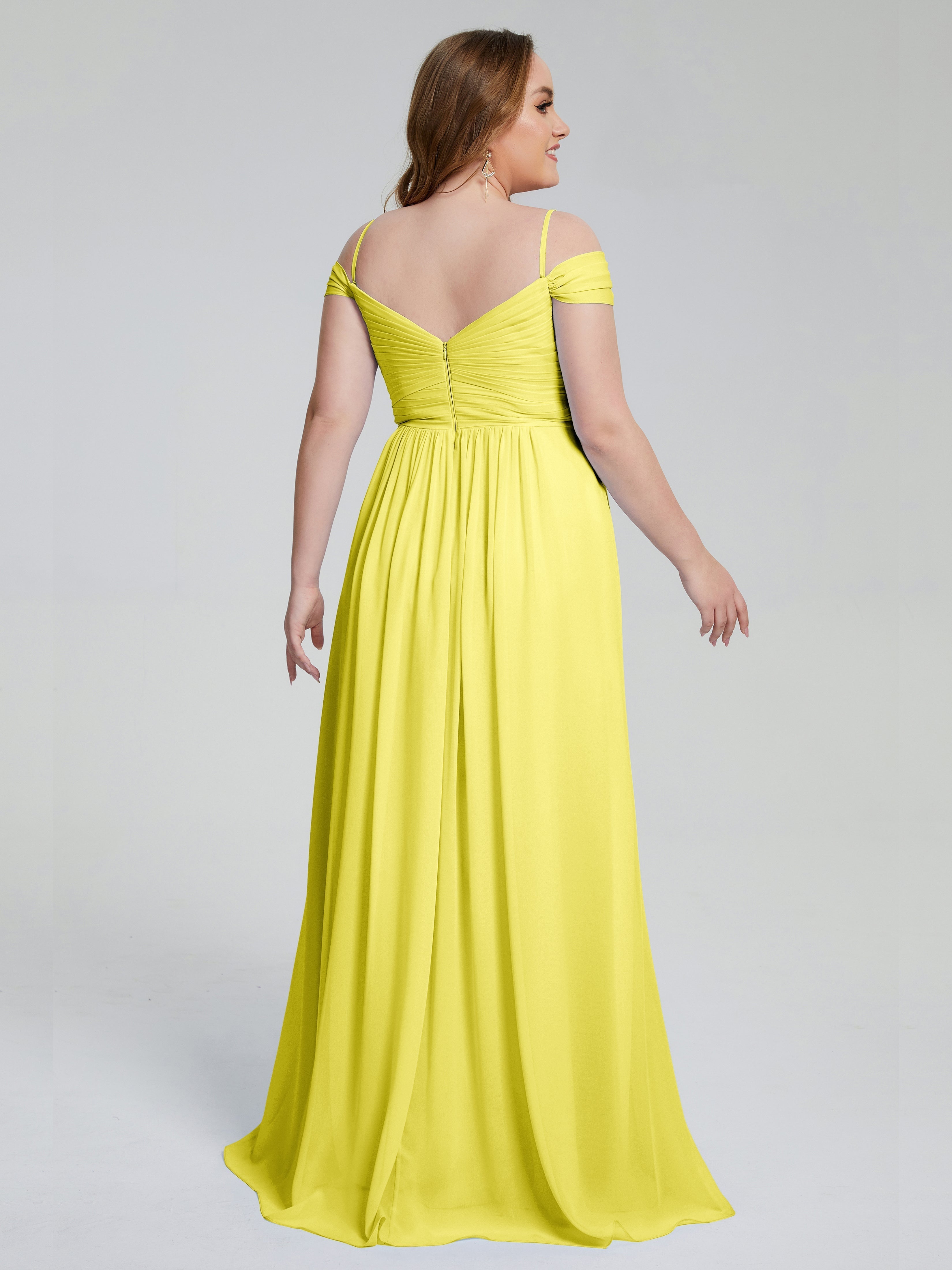 Catherine Elegant Straps Split Plus Size Bridesmaid Dresses