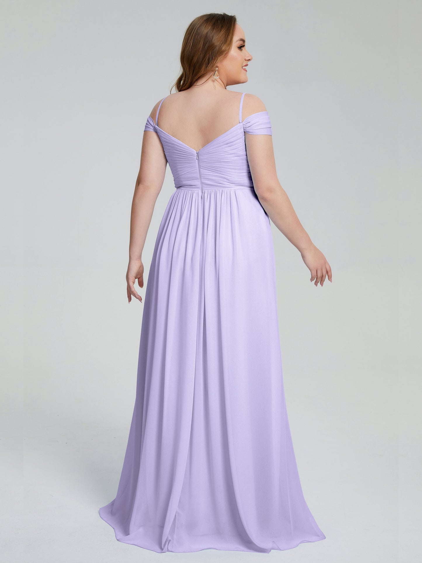 Catherine Elegant Straps Split Plus Size Bridesmaid Dresses