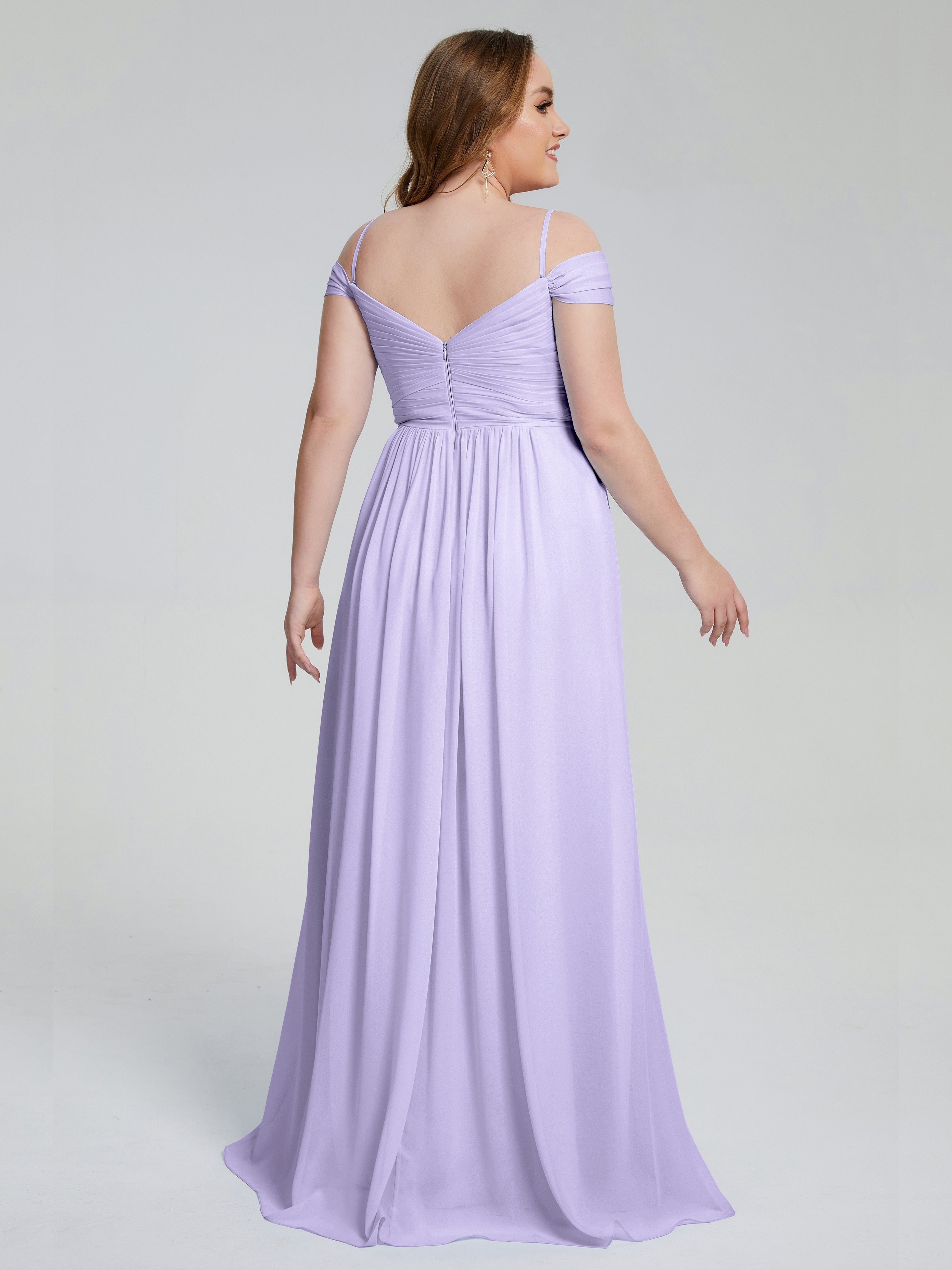 Catherine Elegant Straps Split Plus Size Bridesmaid Dresses