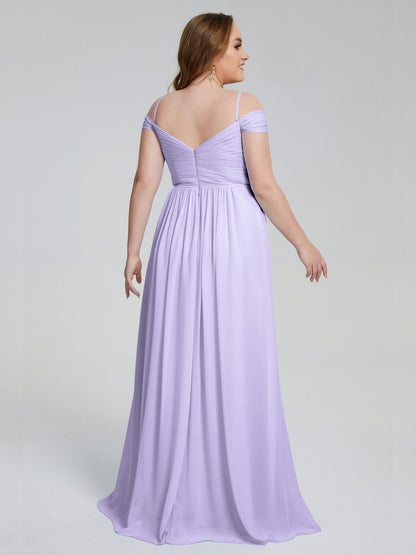 Catherine Elegant Straps Split Plus Size Bridesmaid Dresses