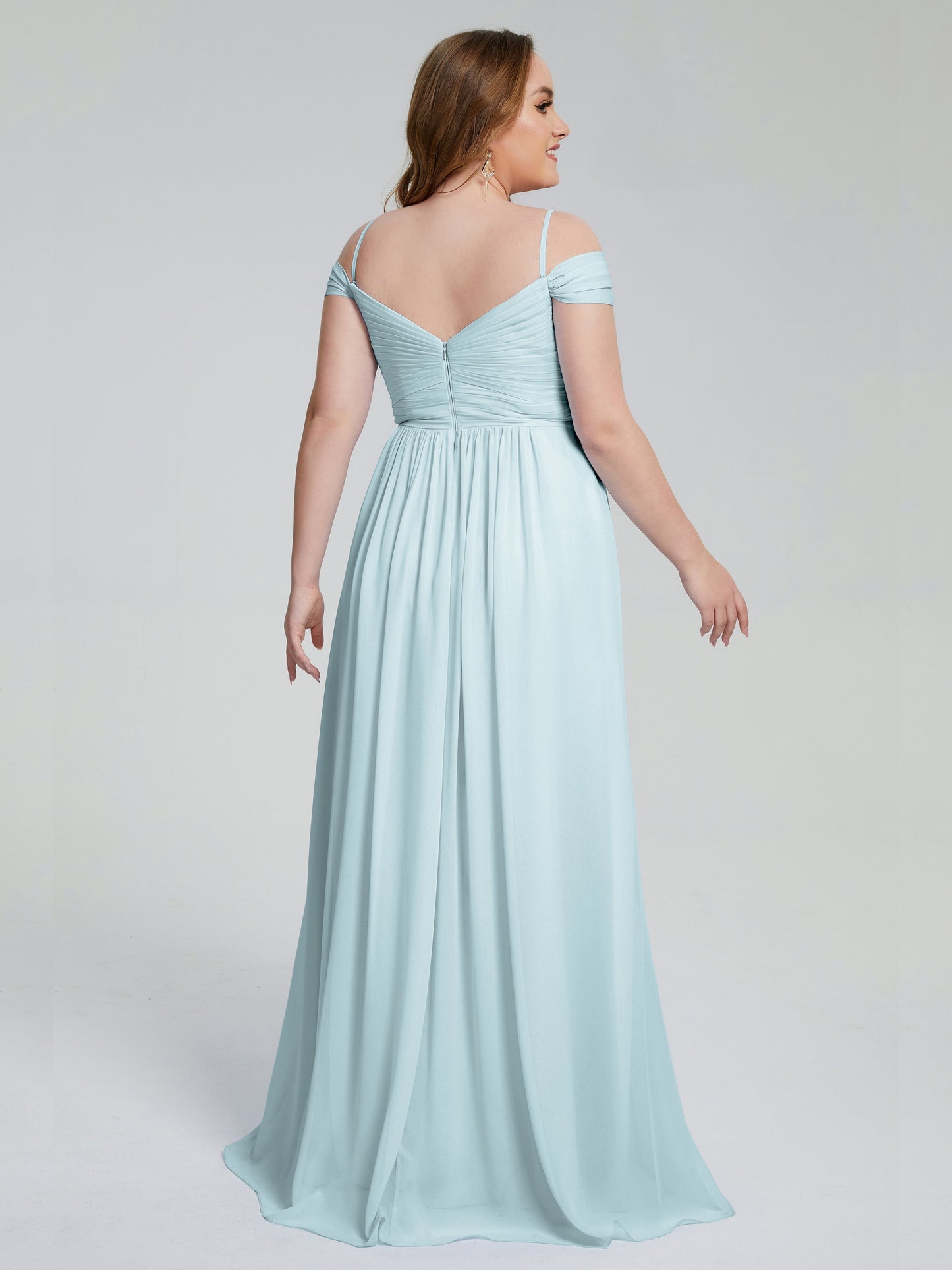 Catherine Elegant Straps Split Plus Size Bridesmaid Dresses