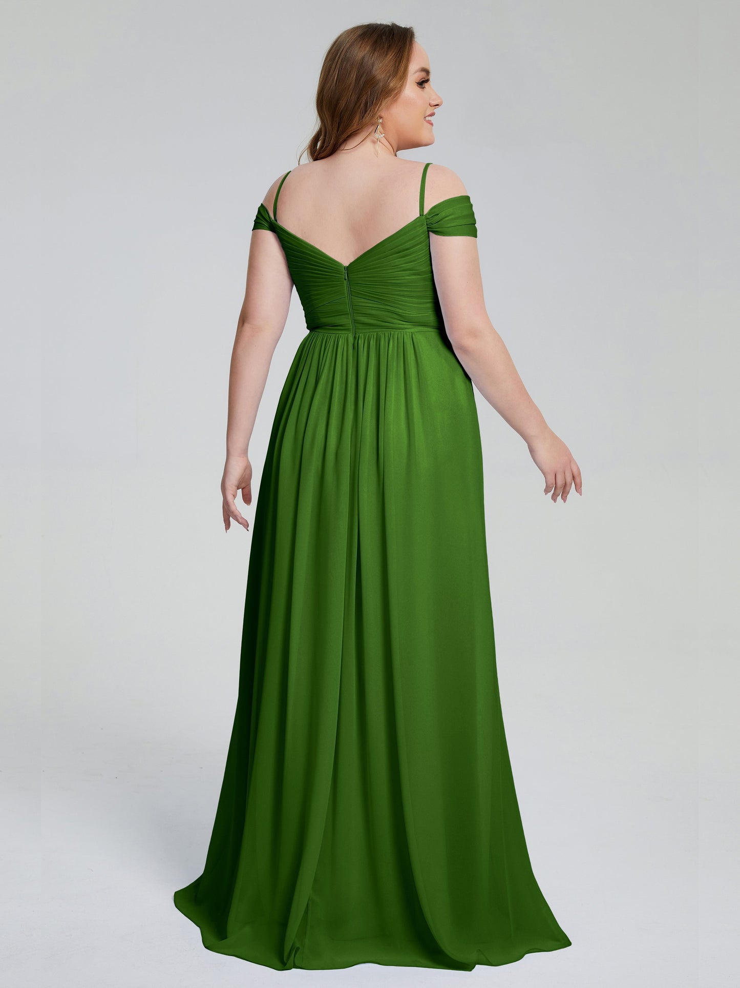 Catherine Elegant Straps Split Plus Size Bridesmaid Dresses