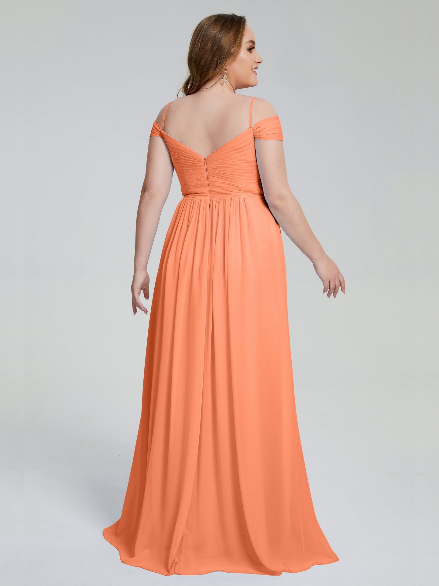 Catherine Elegant Straps Split Plus Size Bridesmaid Dresses