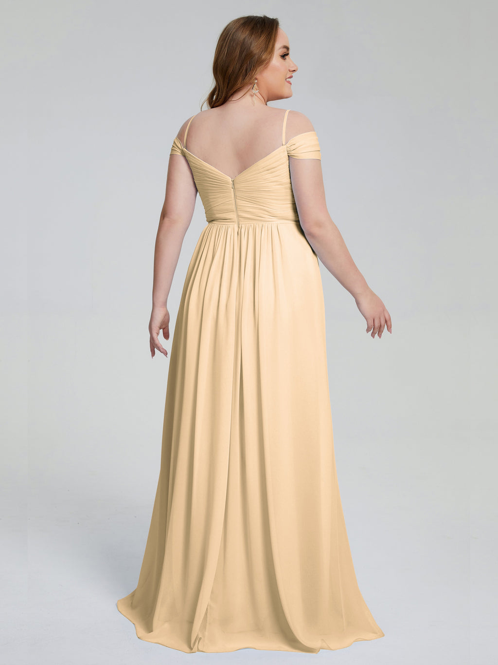 Catherine Elegant Straps Split Plus Size Bridesmaid Dresses