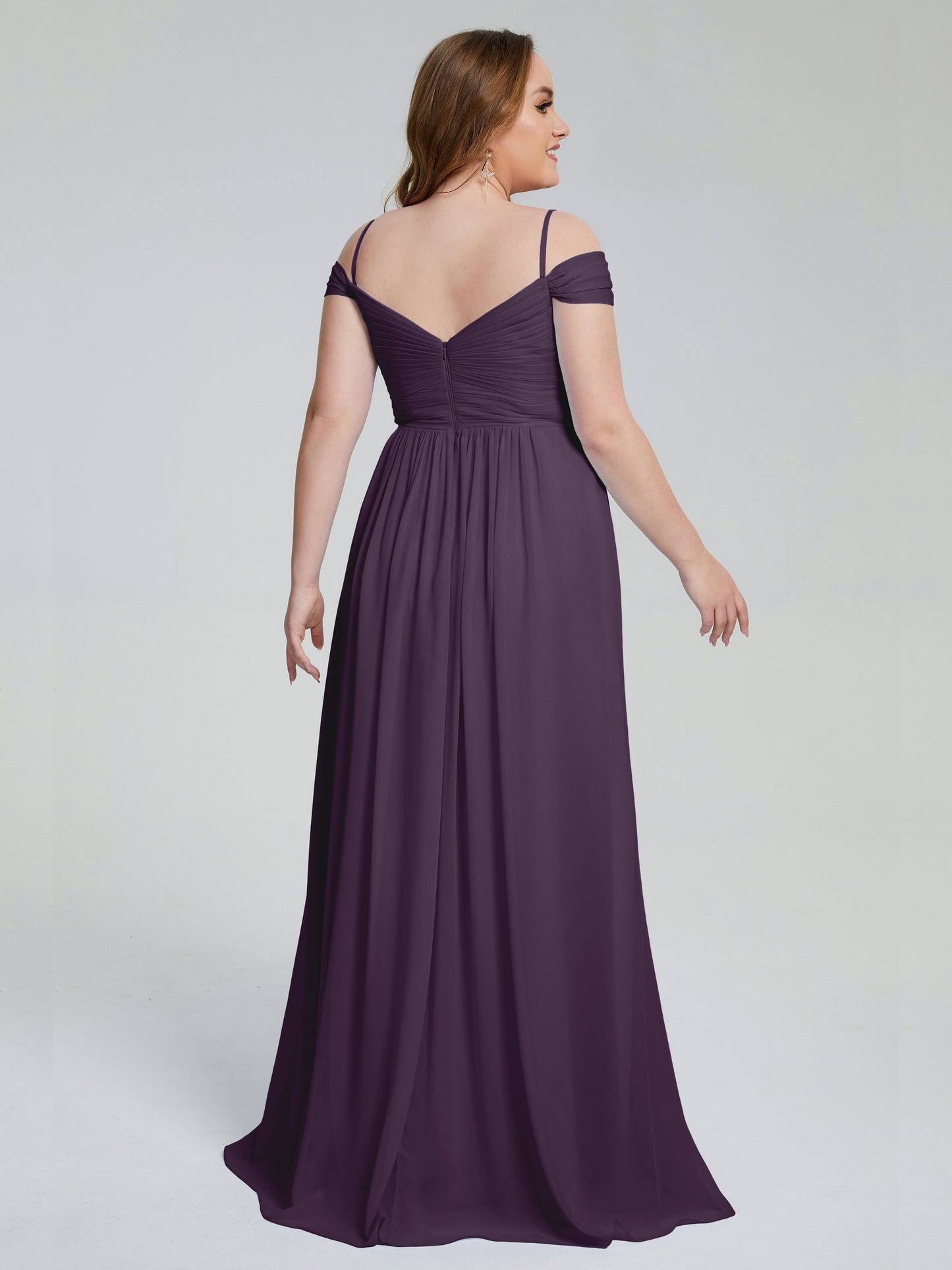 Catherine Elegant Straps Split Plus Size Bridesmaid Dresses