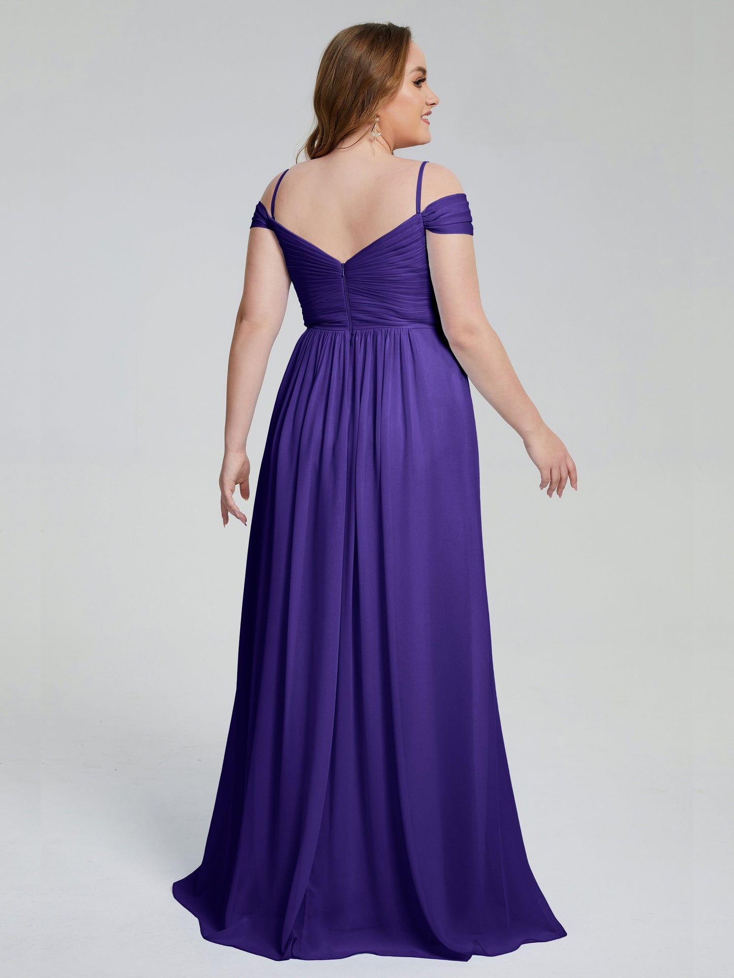 Catherine Elegant Straps Split Plus Size Bridesmaid Dresses