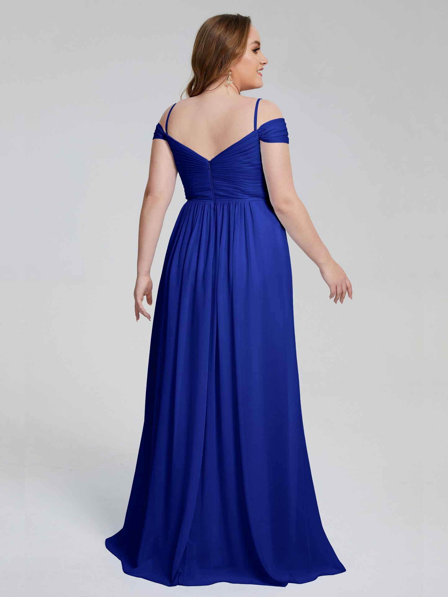 Catherine Elegant Straps Split Plus Size Bridesmaid Dresses