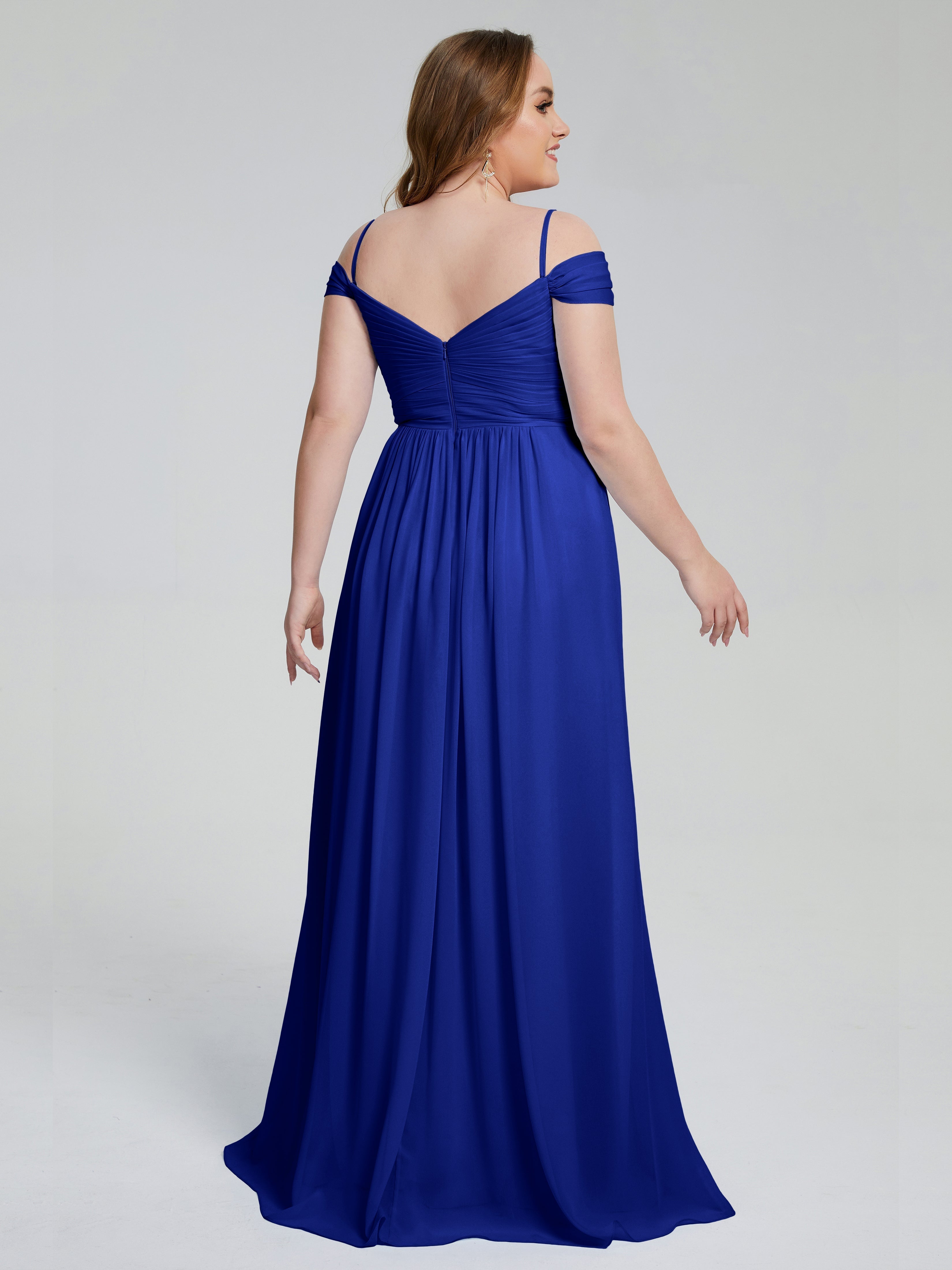 Catherine Elegant Straps Split Plus Size Bridesmaid Dresses