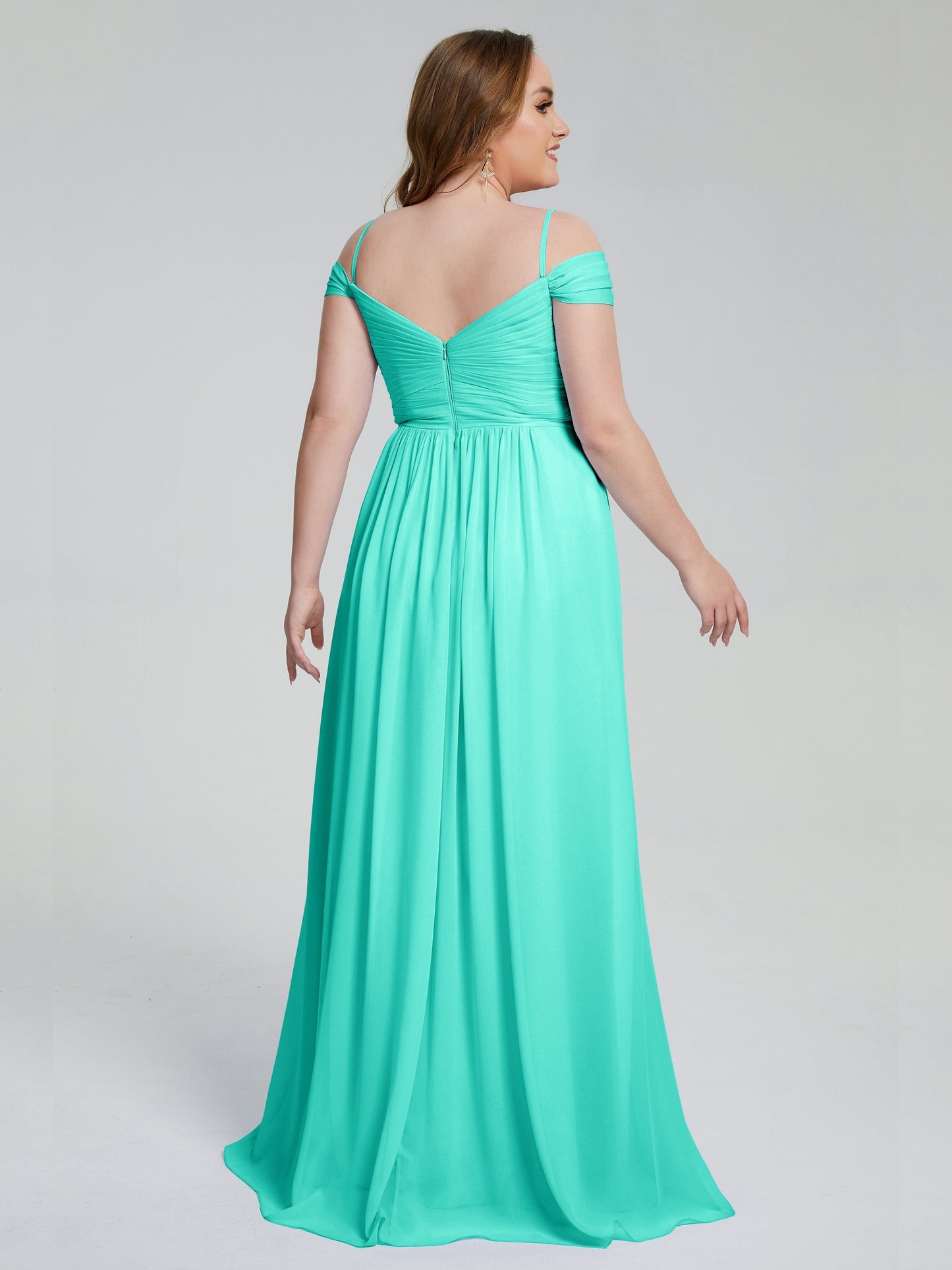 Catherine Elegant Straps Split Plus Size Bridesmaid Dresses