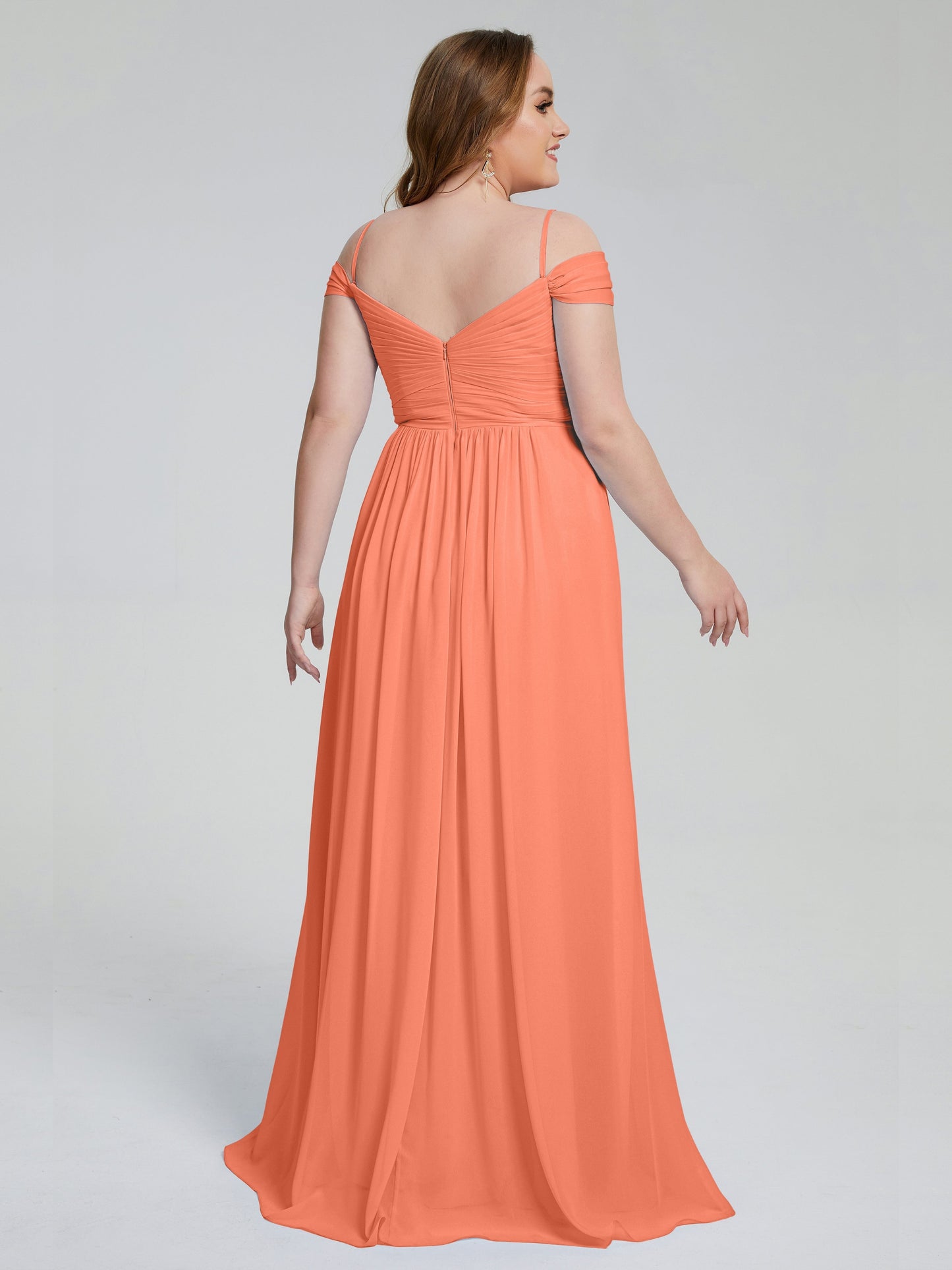Catherine Elegant Straps Split Plus Size Bridesmaid Dresses
