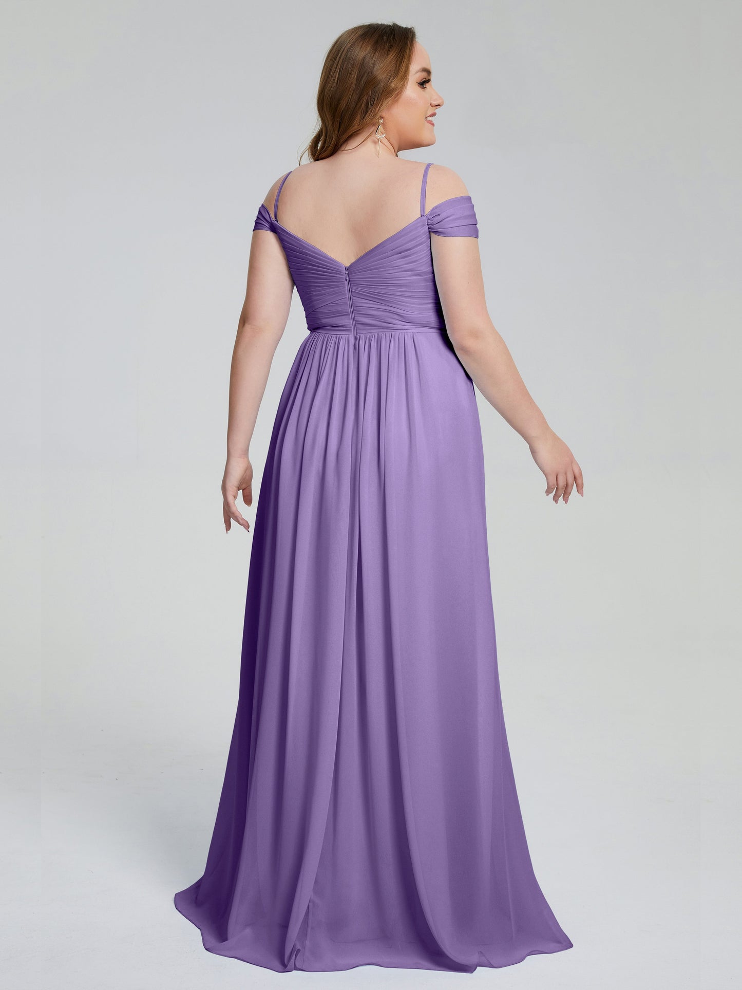 Catherine Elegant Straps Split Plus Size Bridesmaid Dresses
