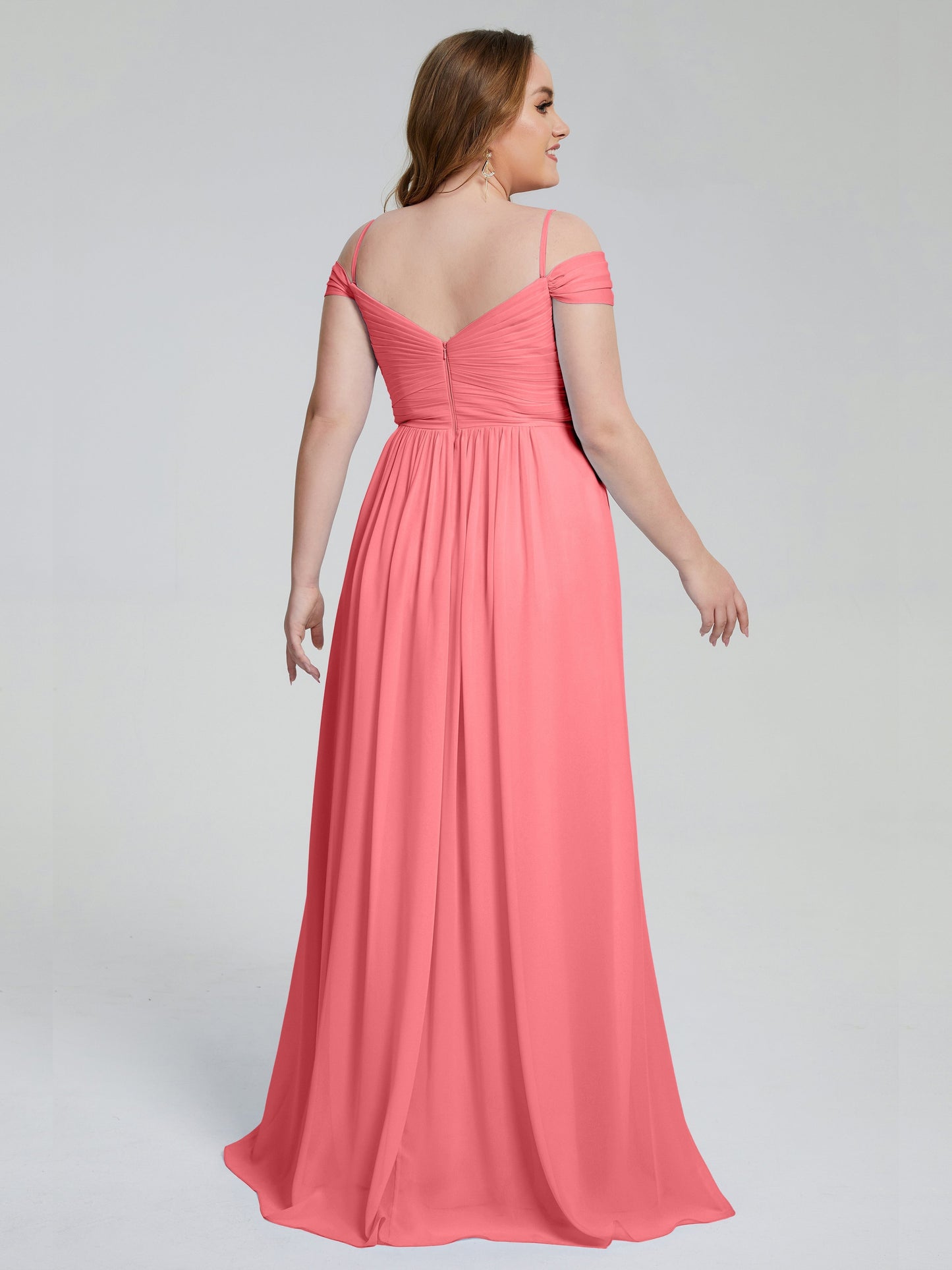 Catherine Elegant Straps Split Plus Size Bridesmaid Dresses