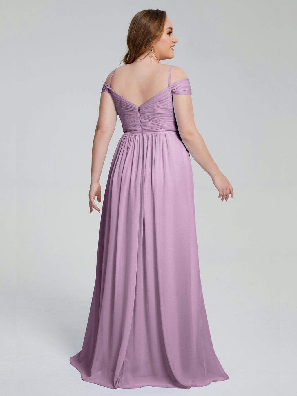 Catherine Elegant Straps Split Plus Size Bridesmaid Dresses