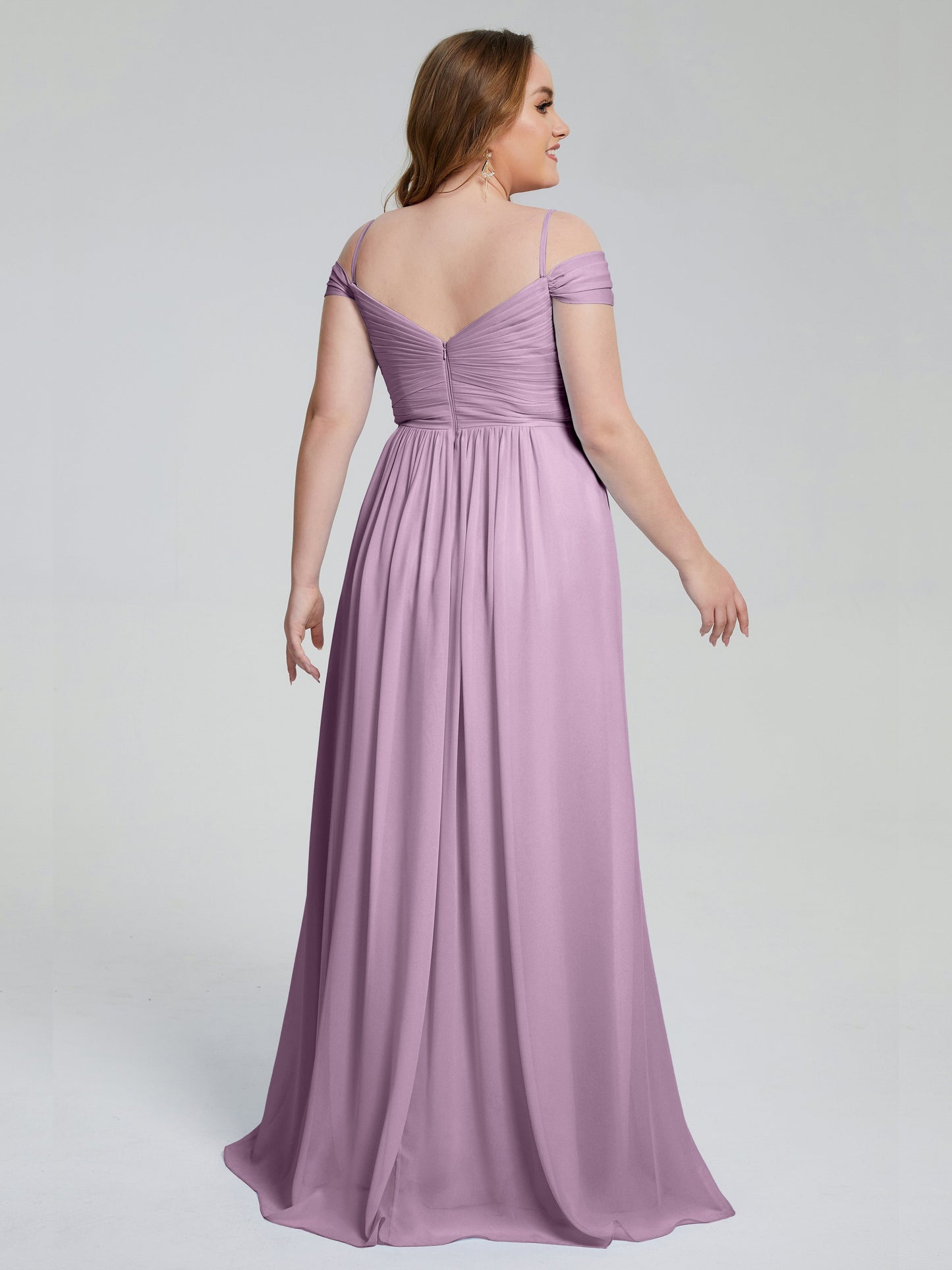 Catherine Elegant Straps Split Plus Size Bridesmaid Dresses