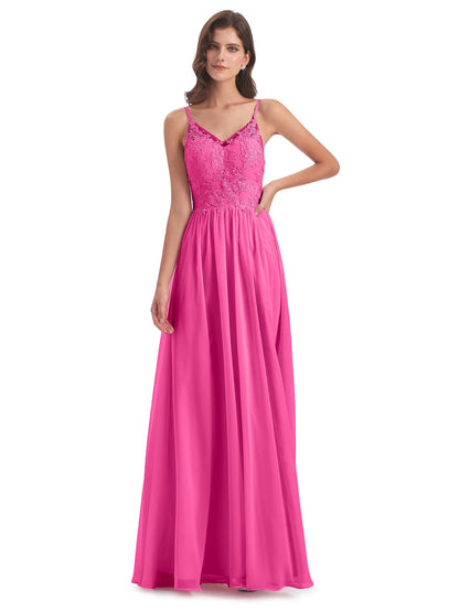 Addison Spaghetti Straps Lace Bridesmaid Dresses