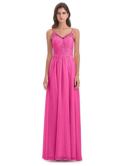 Addison Spaghetti Straps Lace Bridesmaid Dresses