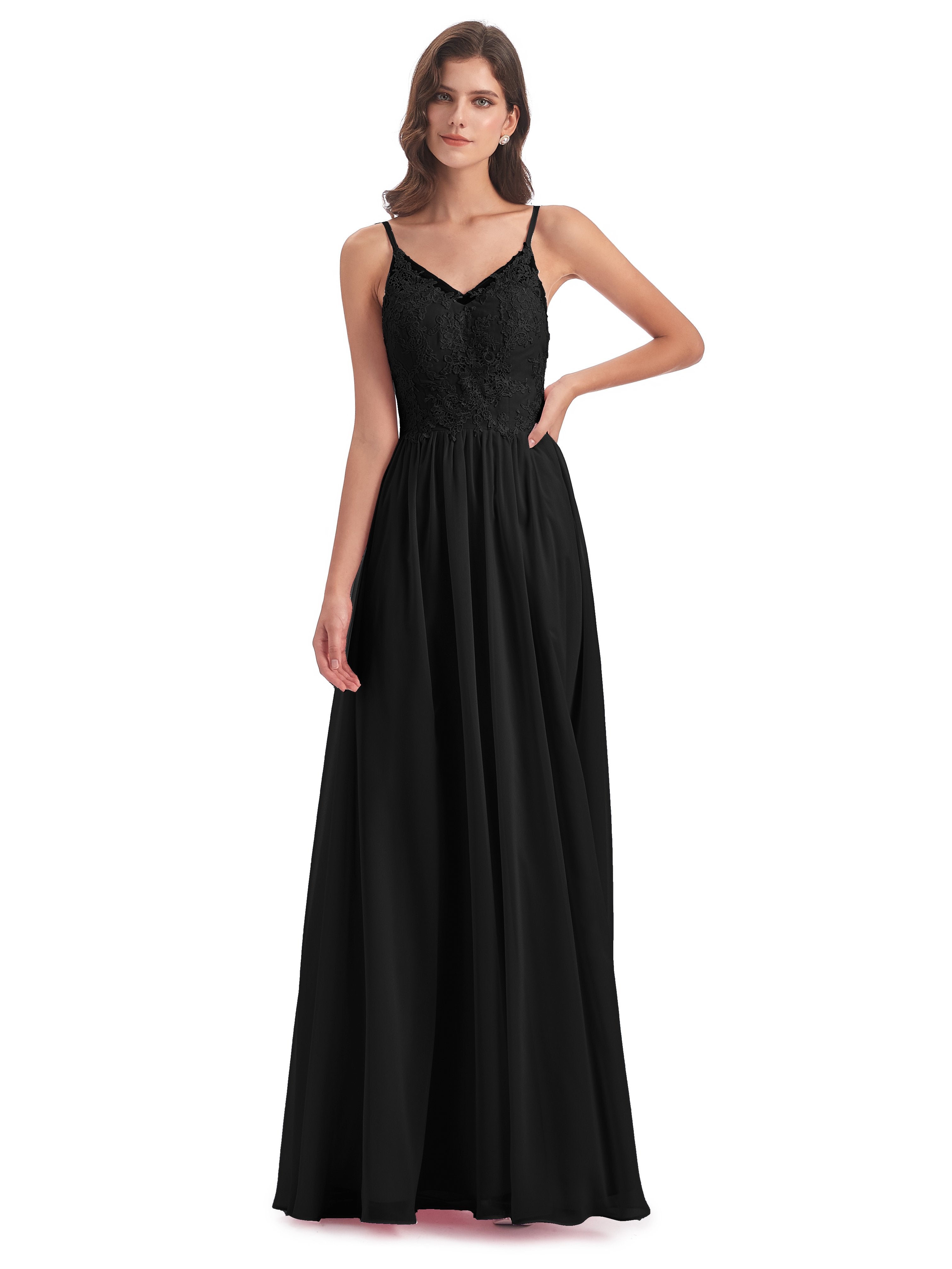 Addison Spaghetti Straps Lace Bridesmaid Dresses