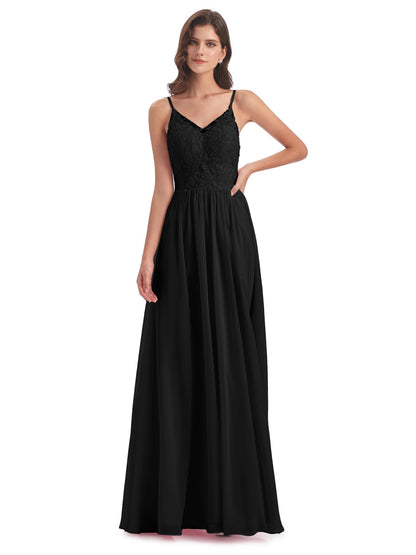Addison Spaghetti Straps Lace Bridesmaid Dresses