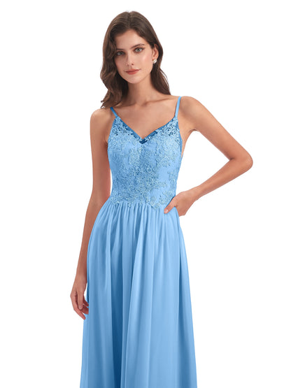 Addison Spaghetti Straps Lace Bridesmaid Dresses