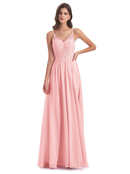 Addison Spaghetti Straps Lace Bridesmaid Dresses