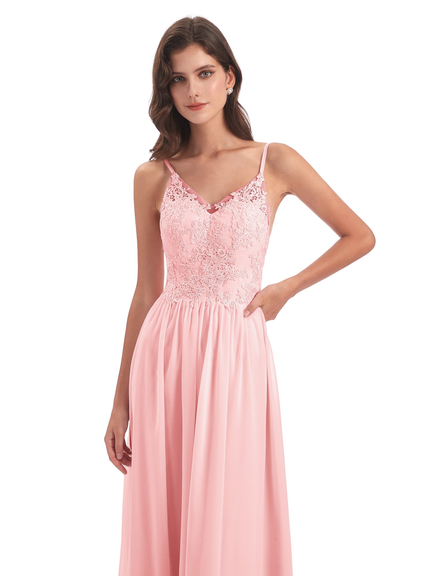 Addison Spaghetti Straps Lace Bridesmaid Dresses