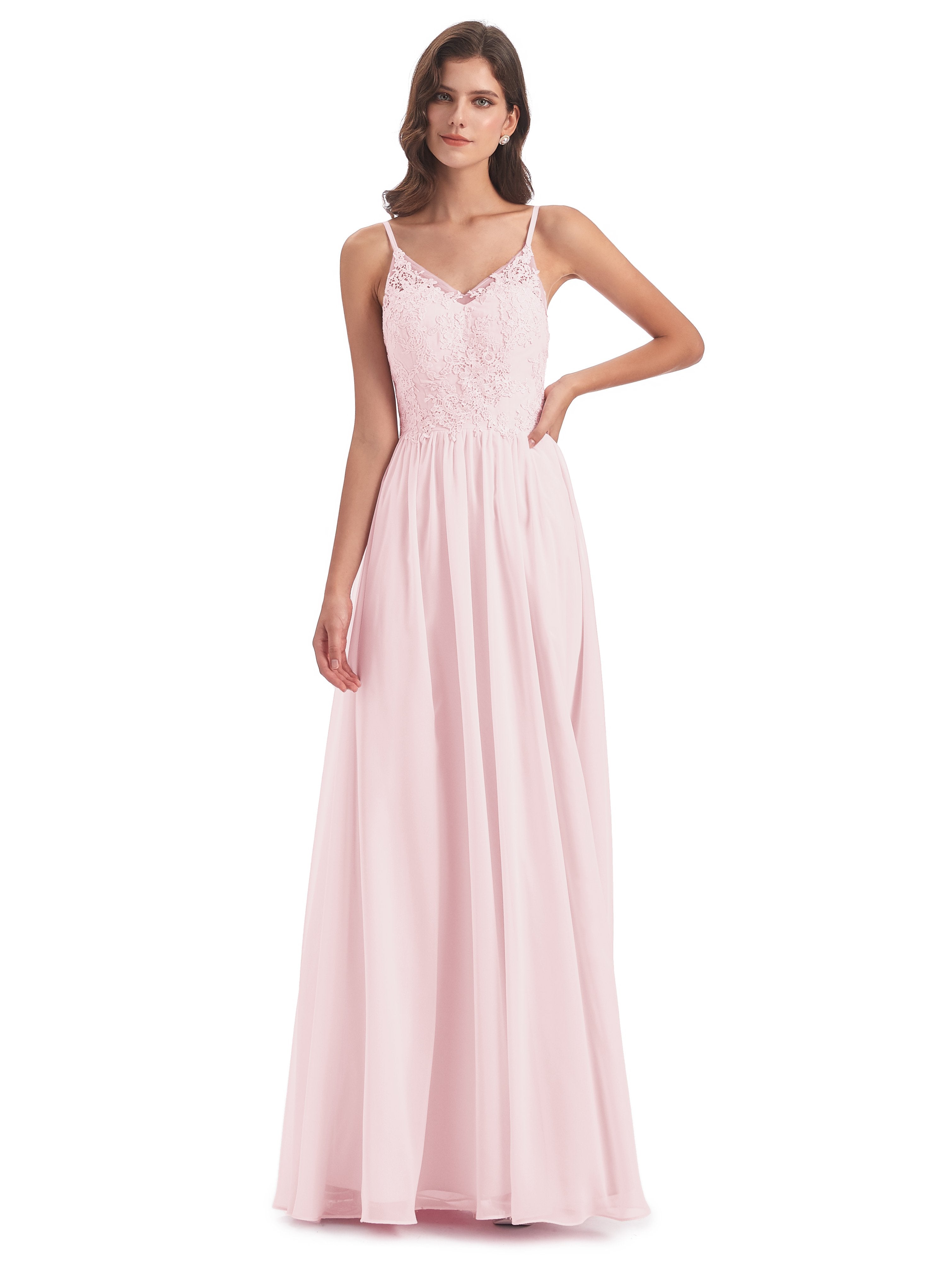 Addison Spaghetti Straps Lace Bridesmaid Dresses