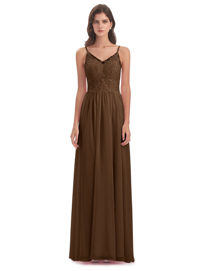 Addison Spaghetti Straps Lace Bridesmaid Dresses