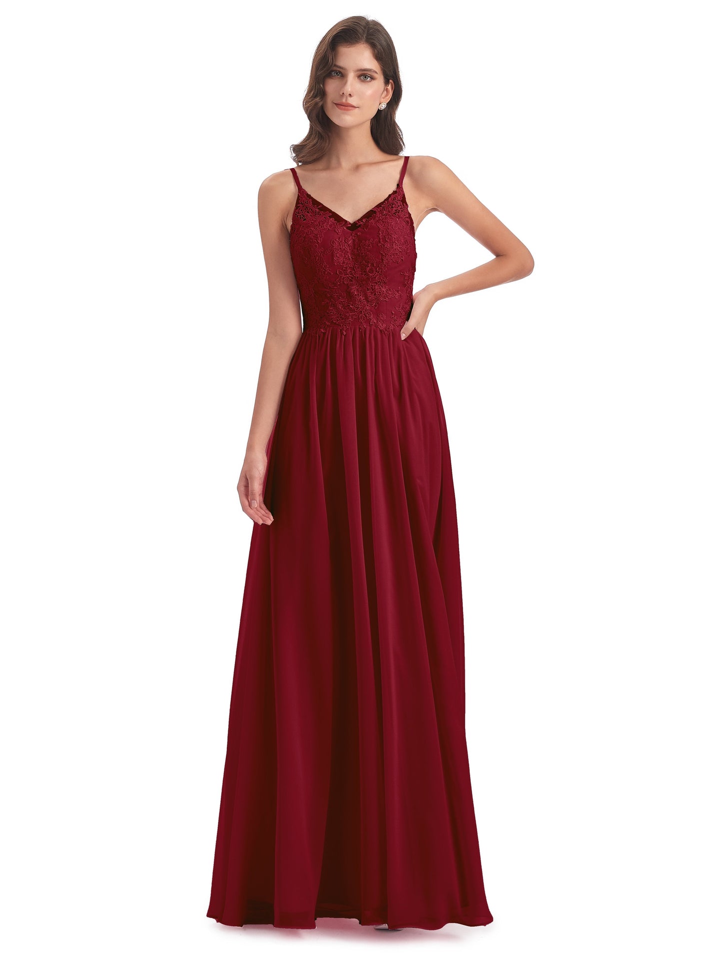 Addison Spaghetti Straps Lace Bridesmaid Dresses