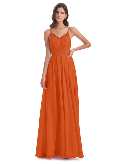 Addison Spaghetti Straps Lace Bridesmaid Dresses