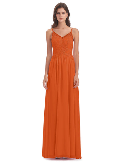 Addison Spaghetti Straps Lace Bridesmaid Dresses