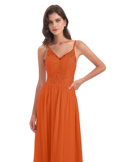 Addison Spaghetti Straps Lace Bridesmaid Dresses