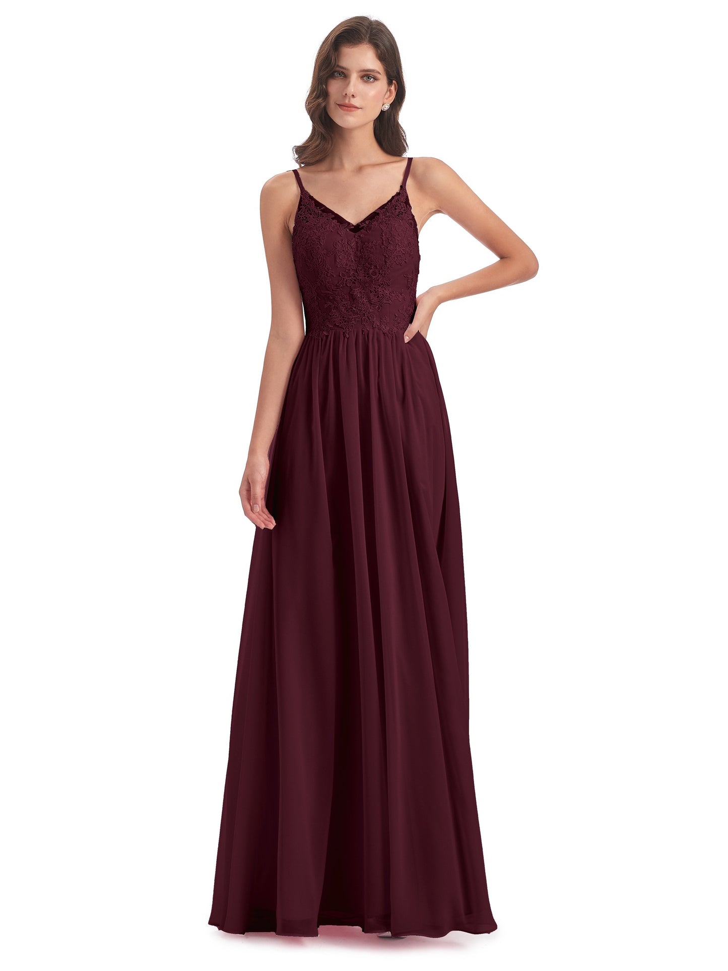 Addison Spaghetti Straps Lace Bridesmaid Dresses