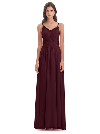 Addison Spaghetti Straps Lace Bridesmaid Dresses