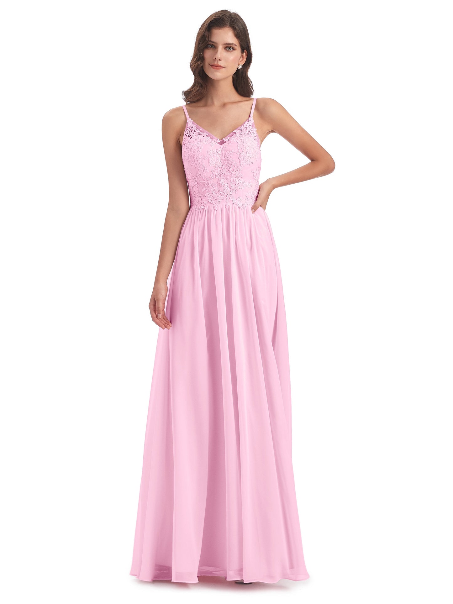 Addison Spaghetti Straps Lace Bridesmaid Dresses