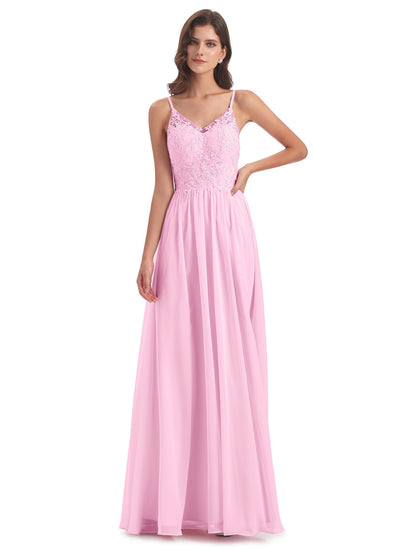 Addison Spaghetti Straps Lace Bridesmaid Dresses