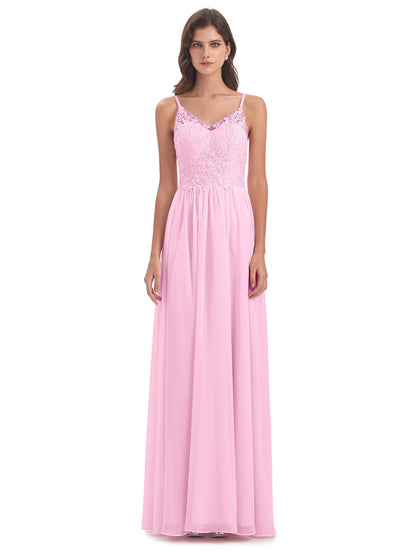 Addison Spaghetti Straps Lace Bridesmaid Dresses
