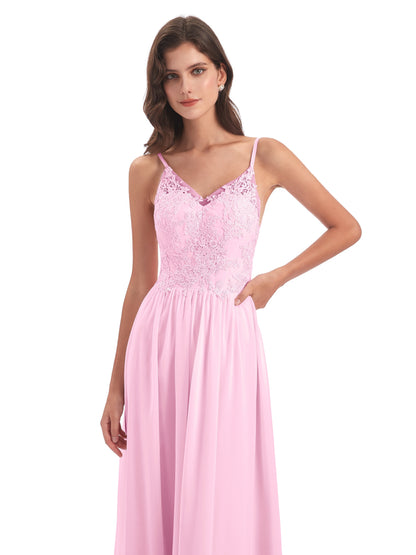 Addison Spaghetti Straps Lace Bridesmaid Dresses