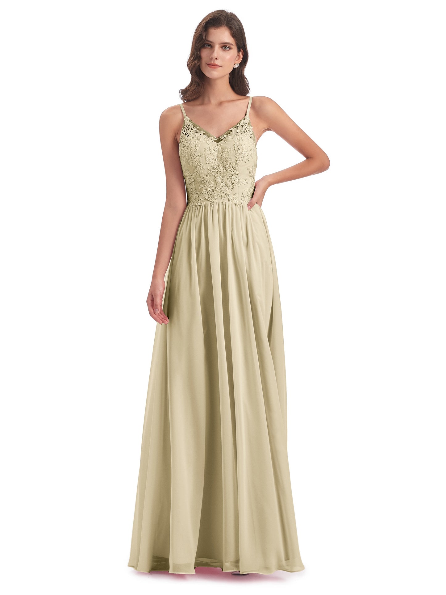 Addison Spaghetti Straps Lace Bridesmaid Dresses