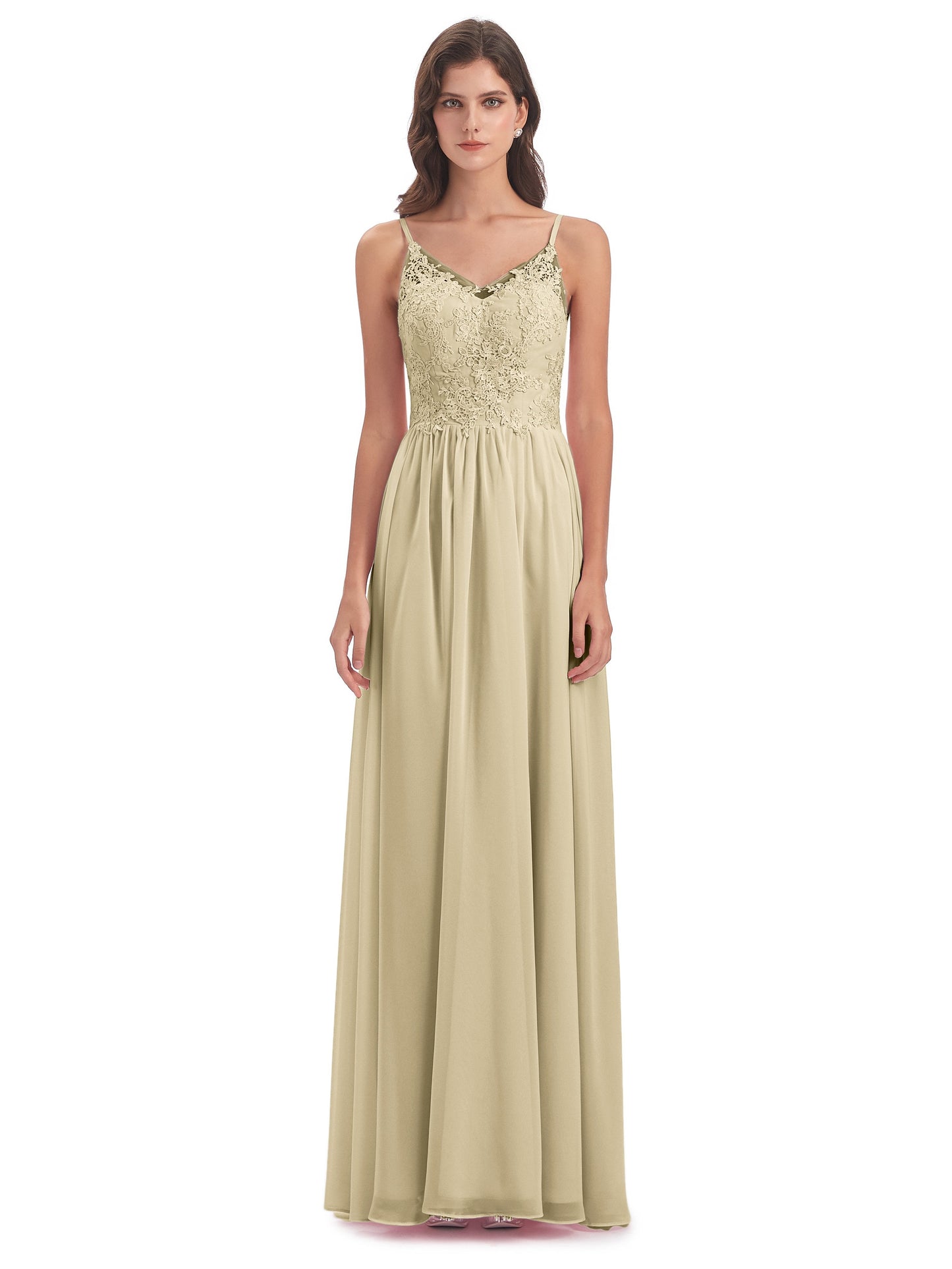 Addison Spaghetti Straps Lace Bridesmaid Dresses