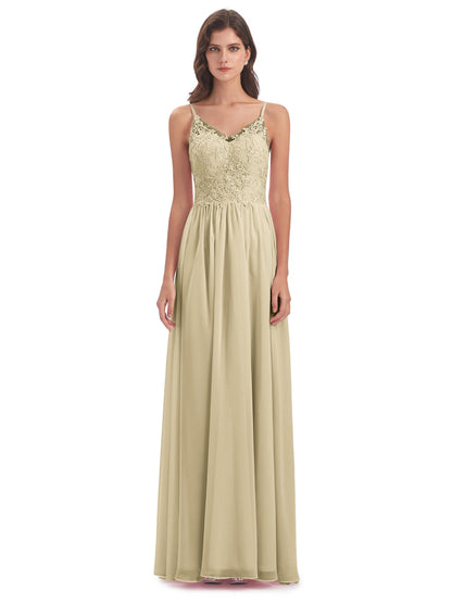 Addison Spaghetti Straps Lace Bridesmaid Dresses