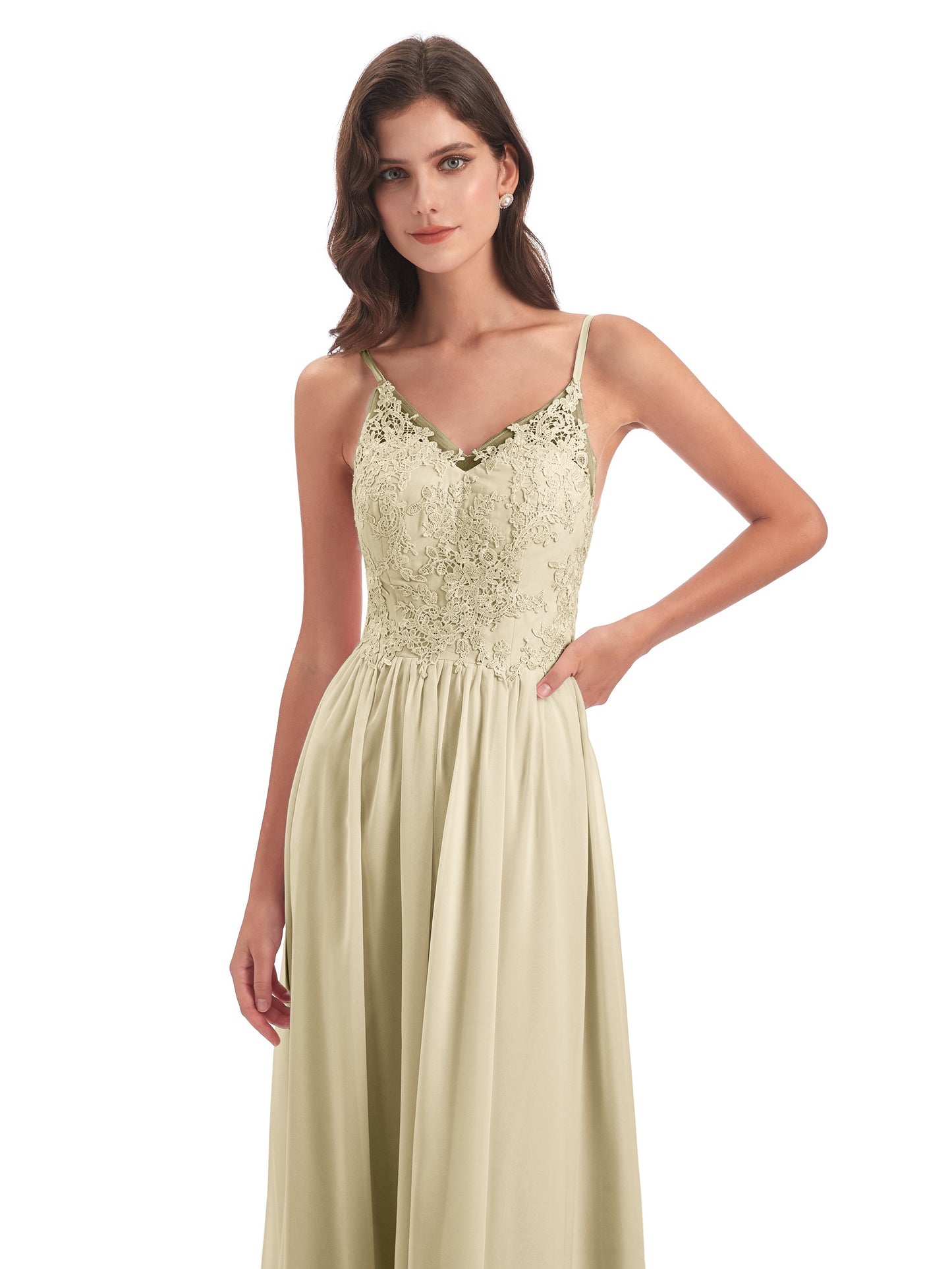 Addison Spaghetti Straps Lace Bridesmaid Dresses