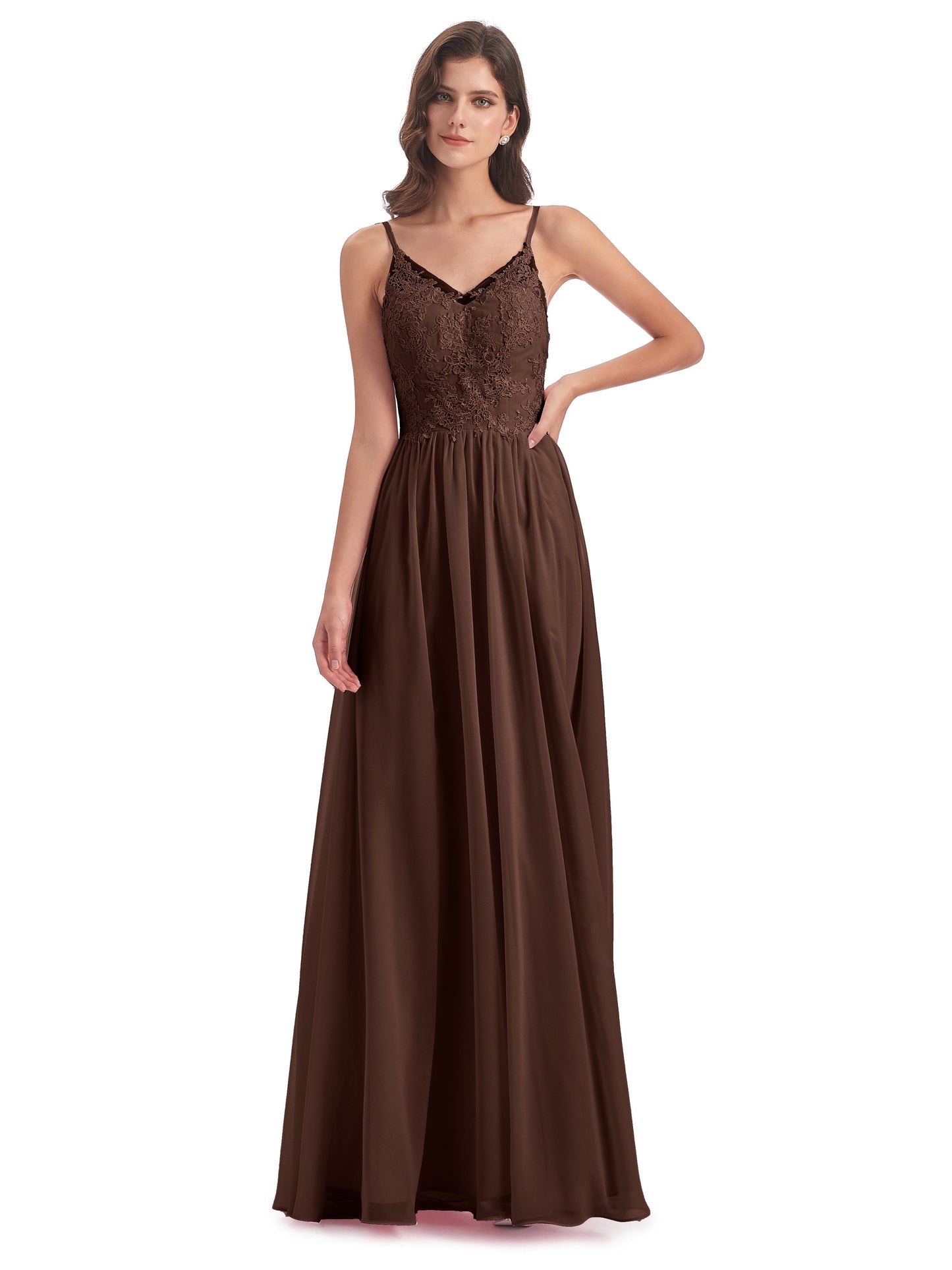 Addison Spaghetti Straps Lace Bridesmaid Dresses