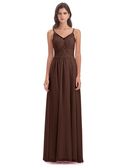 Addison Spaghetti Straps Lace Bridesmaid Dresses