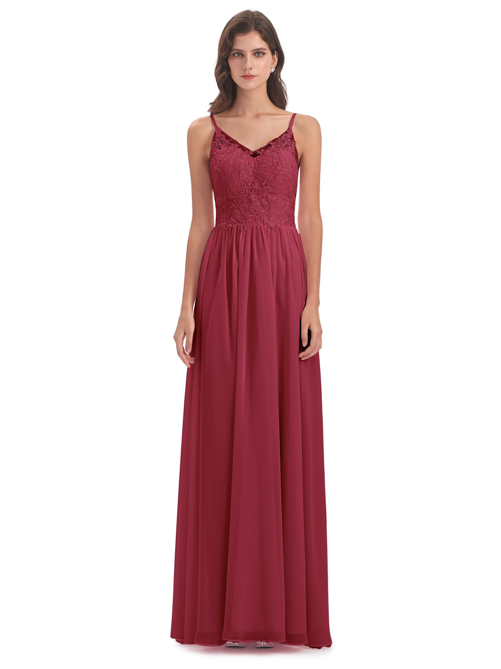 Addison Spaghetti Straps Lace Bridesmaid Dresses
