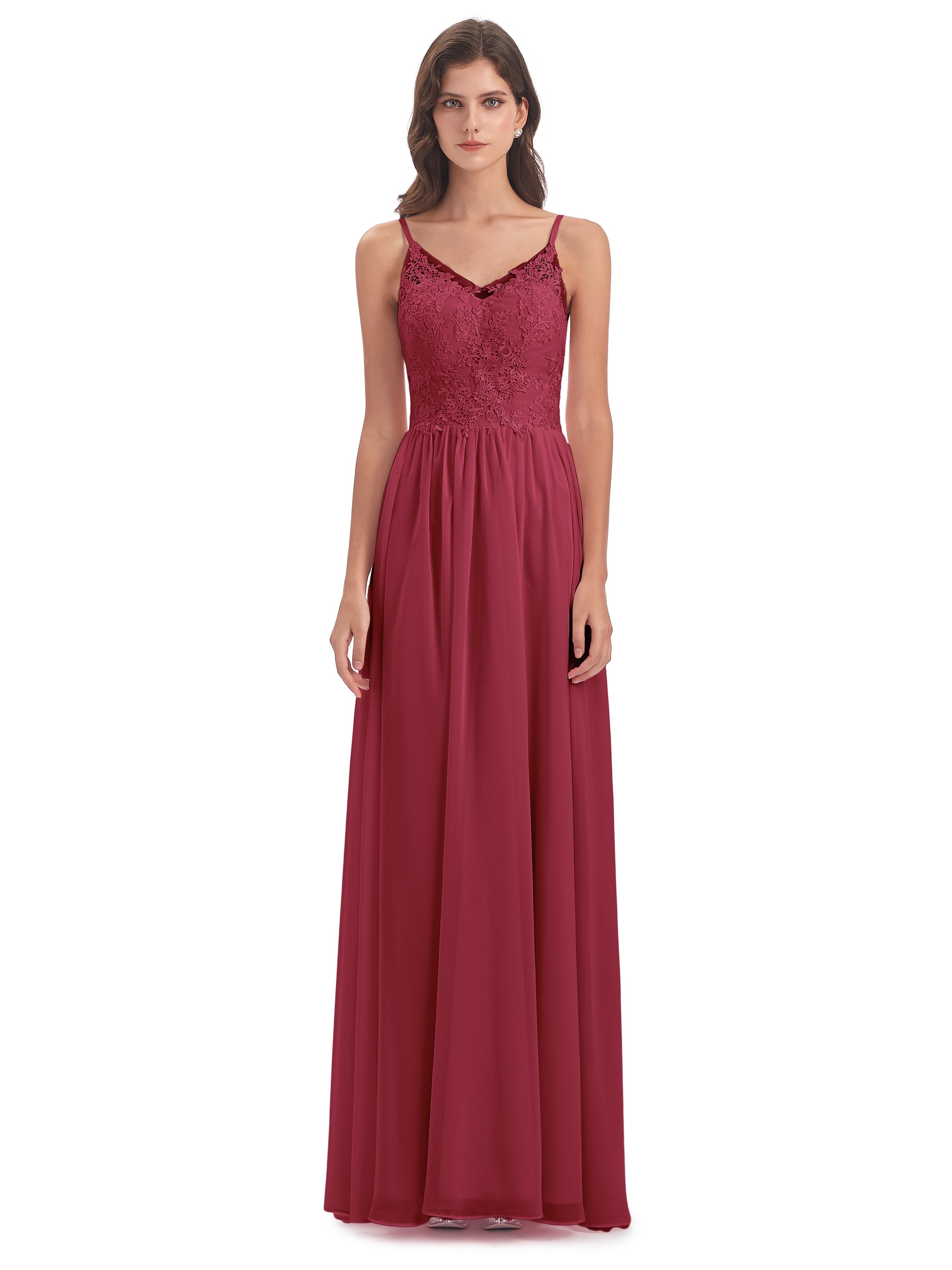 Addison Spaghetti Straps Lace Bridesmaid Dresses