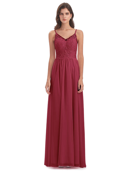 Addison Spaghetti Straps Lace Bridesmaid Dresses