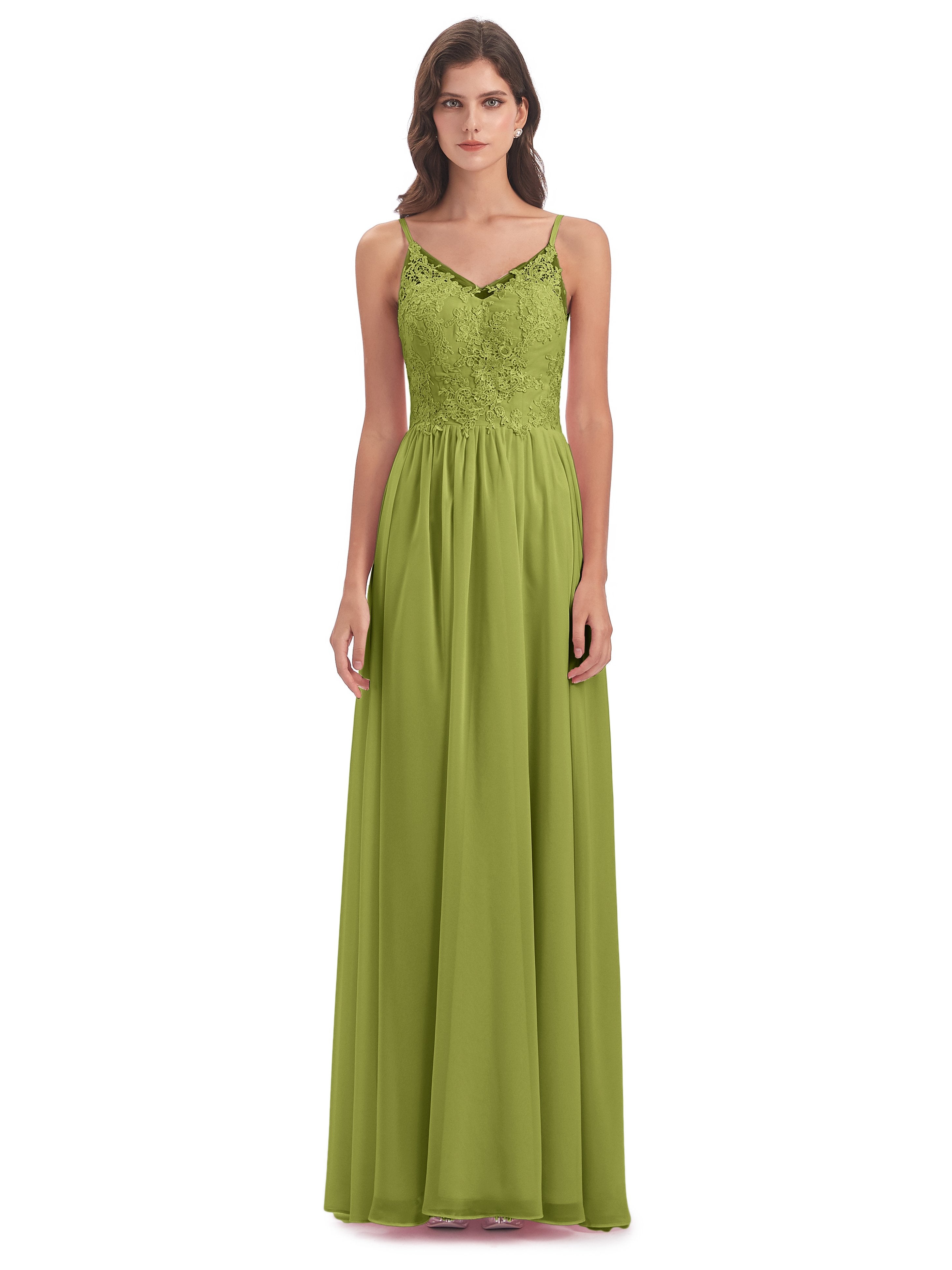Addison Spaghetti Straps Lace Bridesmaid Dresses
