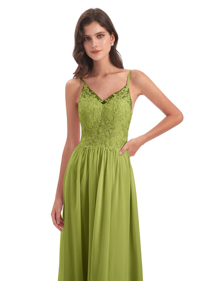 Addison Spaghetti Straps Lace Bridesmaid Dresses