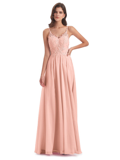 Addison Spaghetti Straps Lace Bridesmaid Dresses