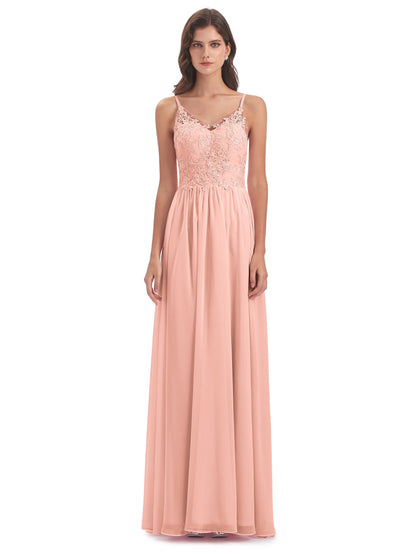 Addison Spaghetti Straps Lace Bridesmaid Dresses